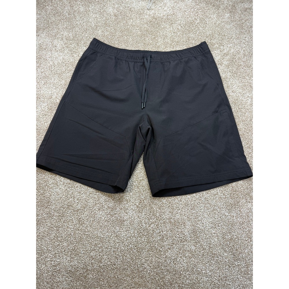 Gerry Mens Black Stretch Active Hiking Shorts Large Elastic Waist Zip Pocket - Picture 1 of 11